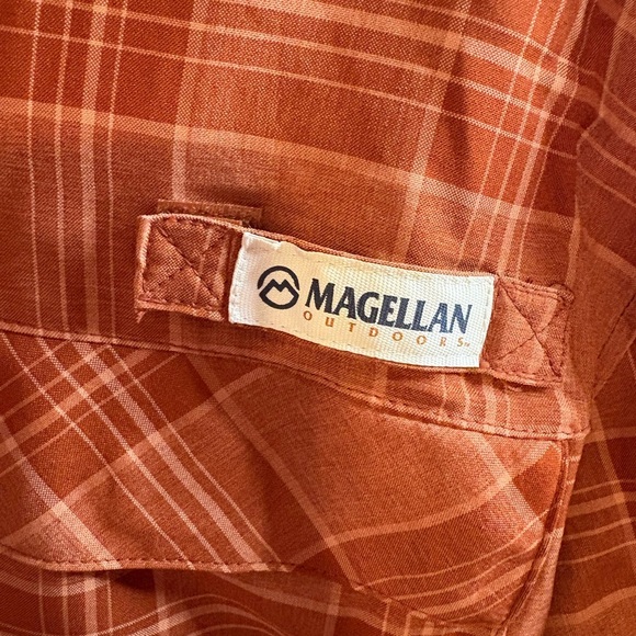 Magellan Outdoors Rust Plaid Button Up Sports Shirt 3XL - Picture 2 of 7